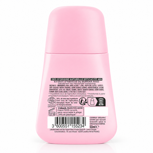 USHUAIA Déodorant bille  certifié Bio Hibiscus