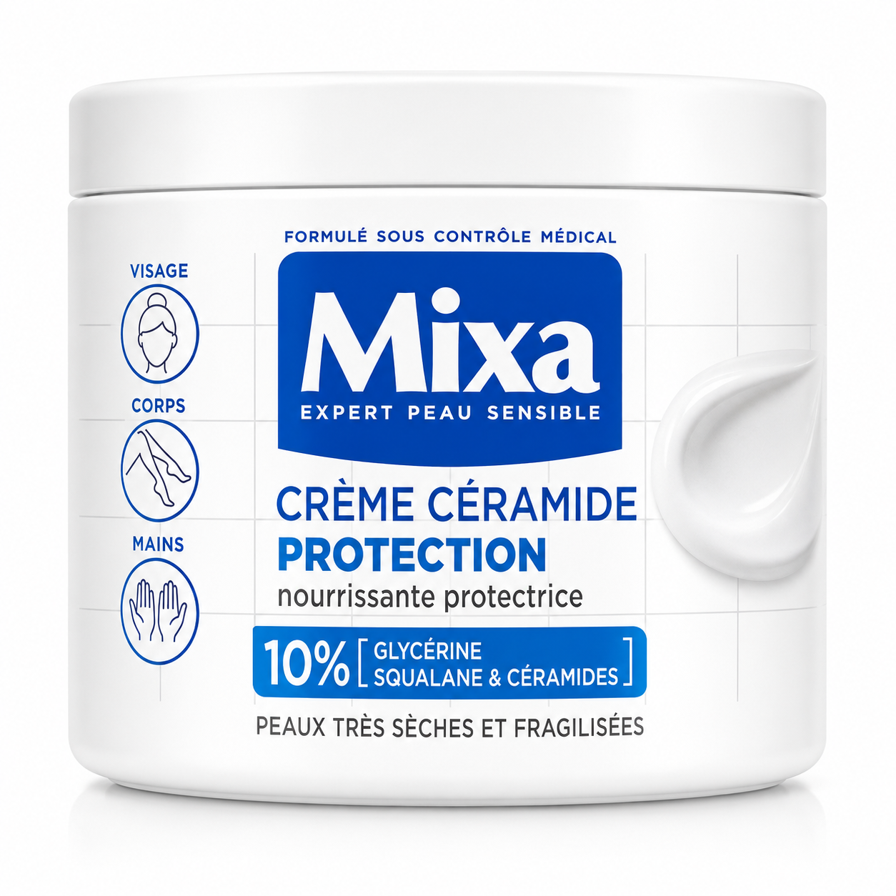 Mixa Crème Céramide Protection pour peaux très sèches 400 ml