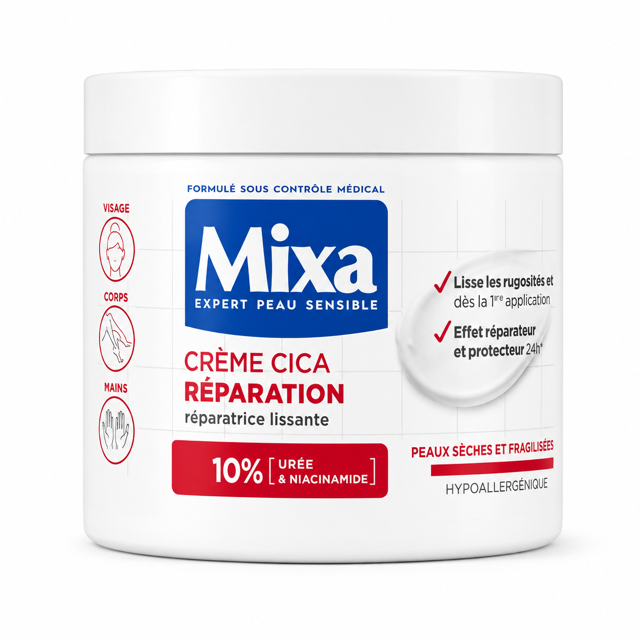Mixa Crème Cica Réparation Lissante Urée 400ml