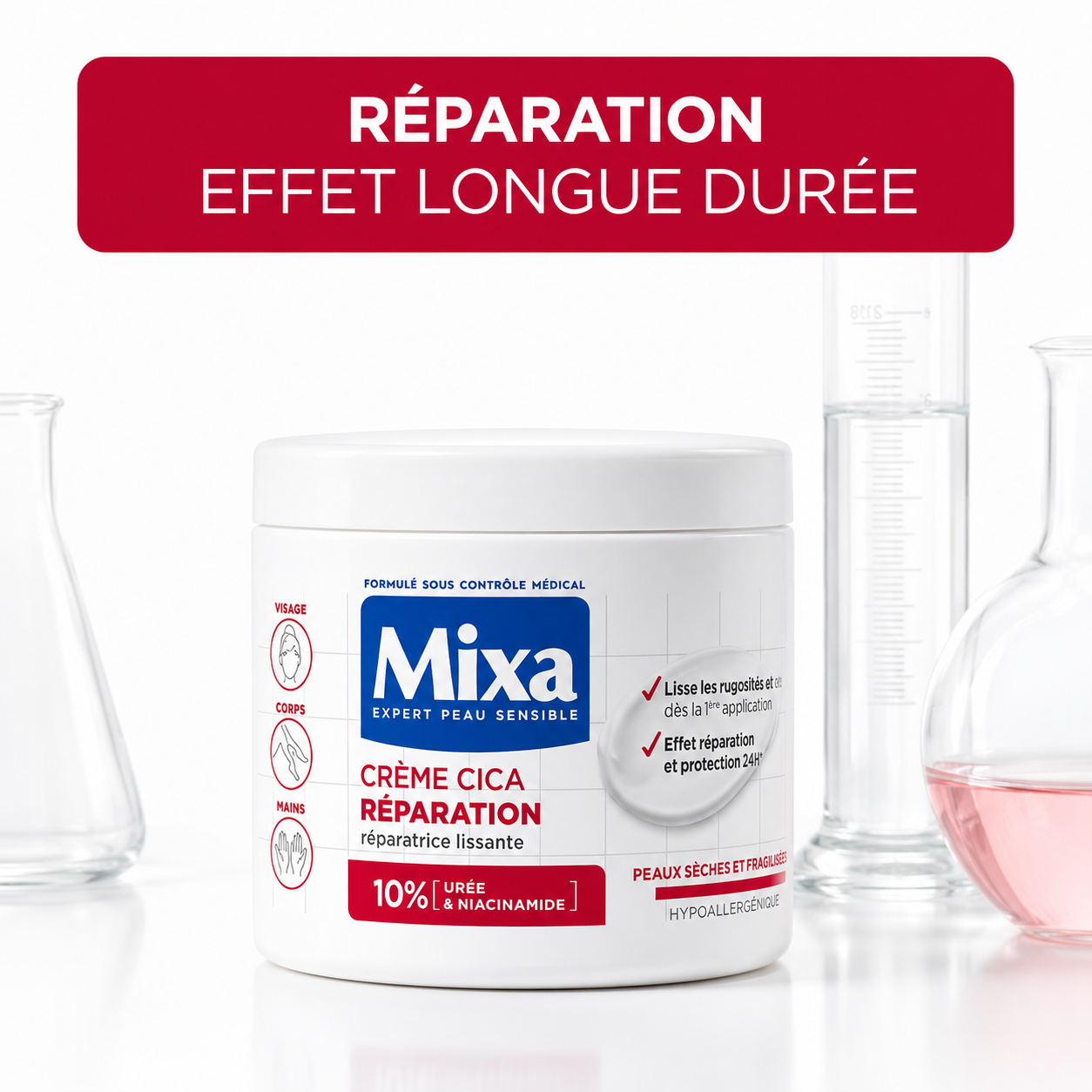 Mixa Crème Cica Réparation Lissante Urée 400ml
