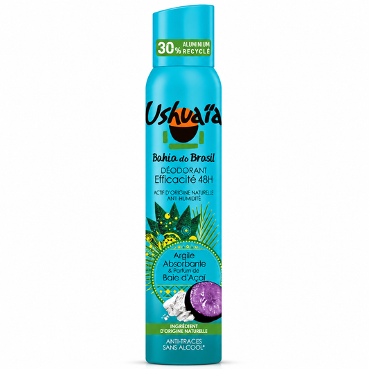 Ushuaïa Déodorant spray Efficacité 48h Argile Absorbante Baie D'açaï